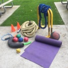 outdoor fitness class equipment